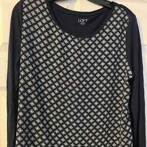 Loft Outlet navy print tunic top - size M